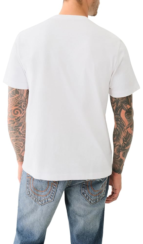 True Religion Men's Relaxed Exaggerated Icon Tee, Optic
